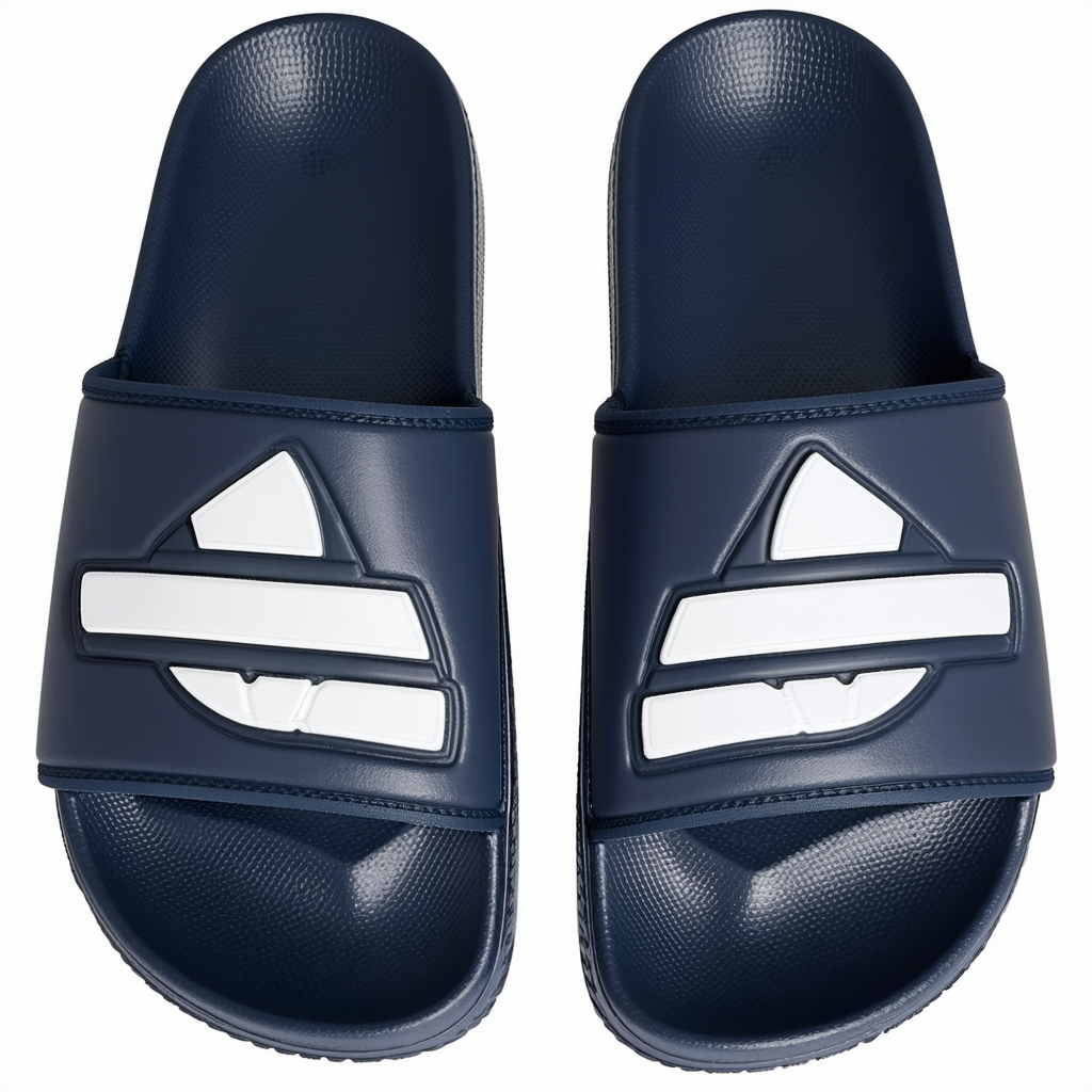 adidas Men's Adilette Comfort Slides Sandals, Collegiate Navy/White/Collegiate Navy, 8