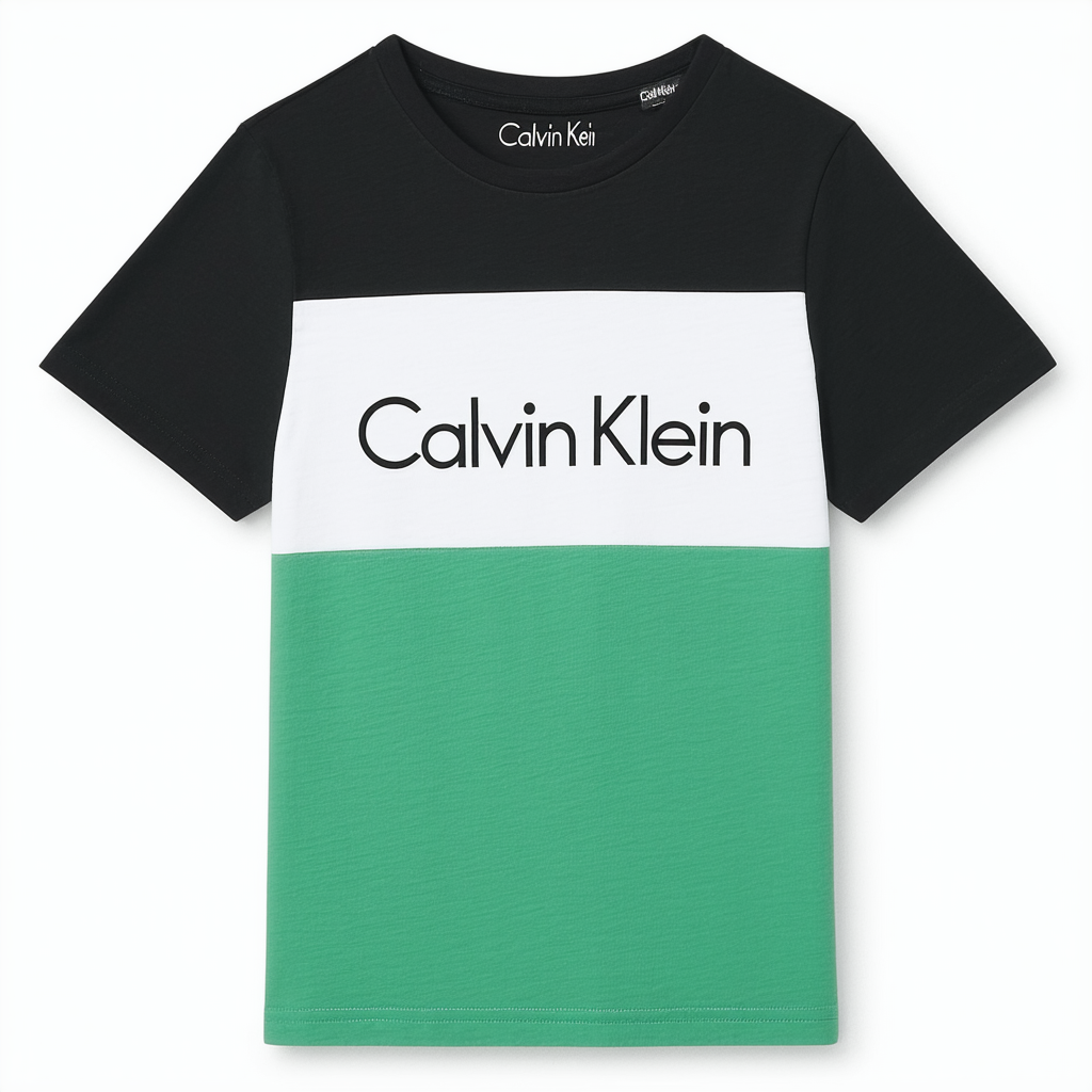 Calvin Klein Boys' Big Short Sleeve Legacy Logo Crew Neck T-Shirt