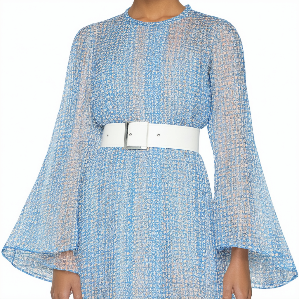 Calvin Klein Women's Belted Chiffon Fit & Flare Dress