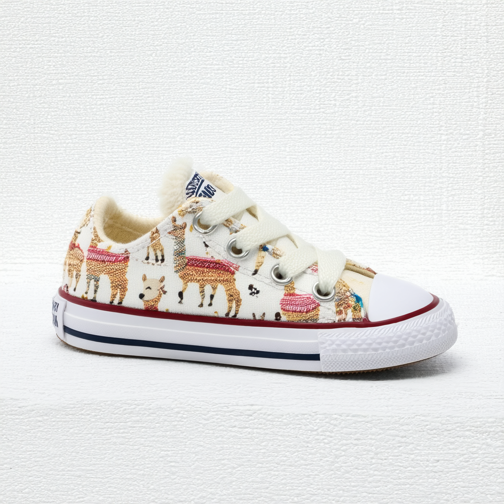 Converse Unisex-Child Chuck Taylor All Star Madison Llama Print Lined Low Top Sneaker