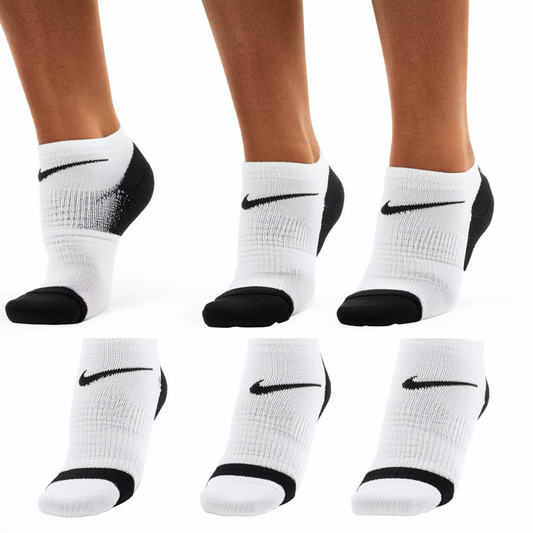 Nike Dri-FIT No-Show Training Socks (Medium/6 Pair) White/Black Size Medium