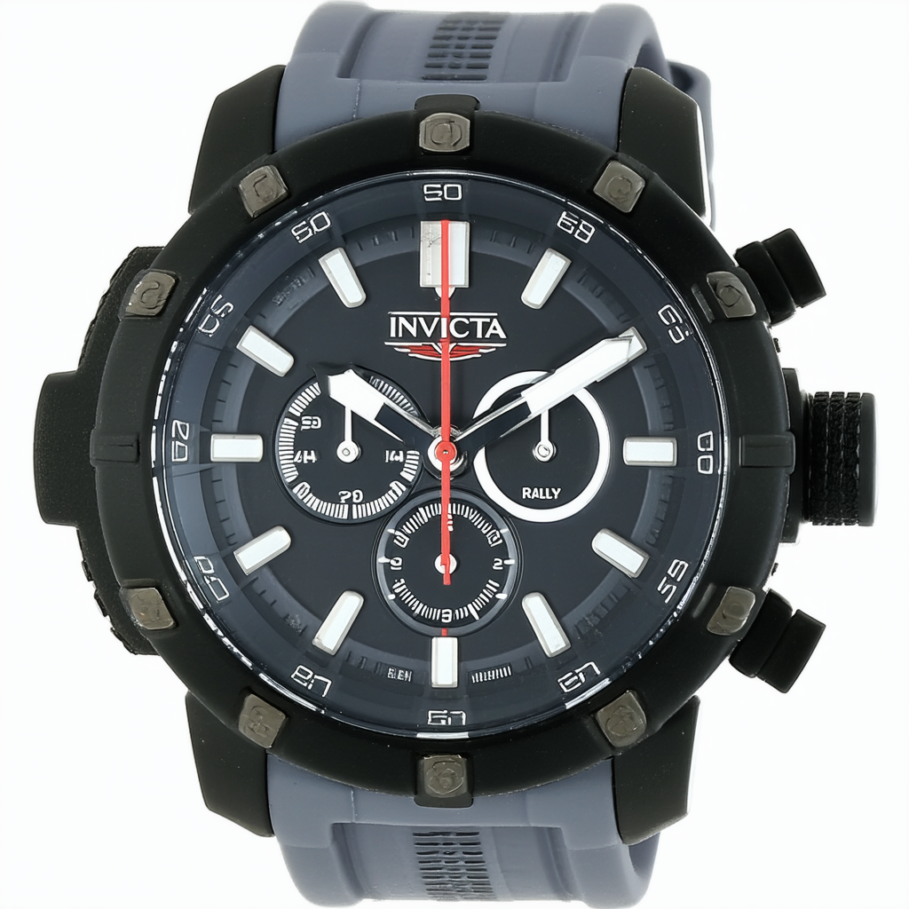 Invicta Men's S1 Rally Stainless Steel Quartz Watch with Silicone Strap, Grey, 26 (Model: 90155)