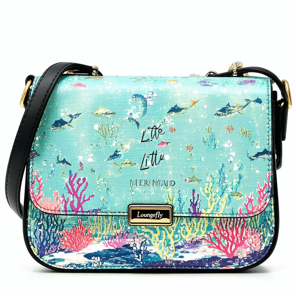 Loungefly Little Mermaid Classic Print Pebble Cross-body Satchel Bag