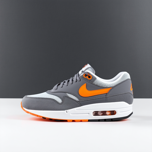 Nike Men's Air Max 1 Essential Shoes, Cool Grey/Laser Orange, 9.5