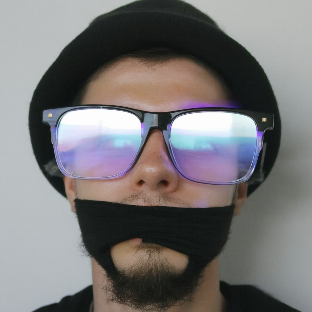 Nerd Raver Poser Clubbing Clear Lens UV400 Dork Horn Rimmed Glasses (3-Pack (Black))