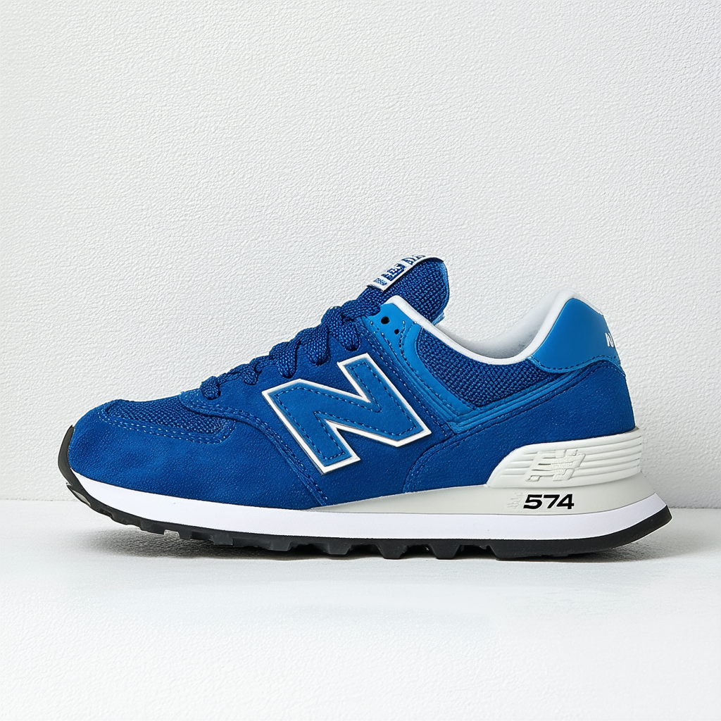 New Balance 574 Blue Suede Trainers