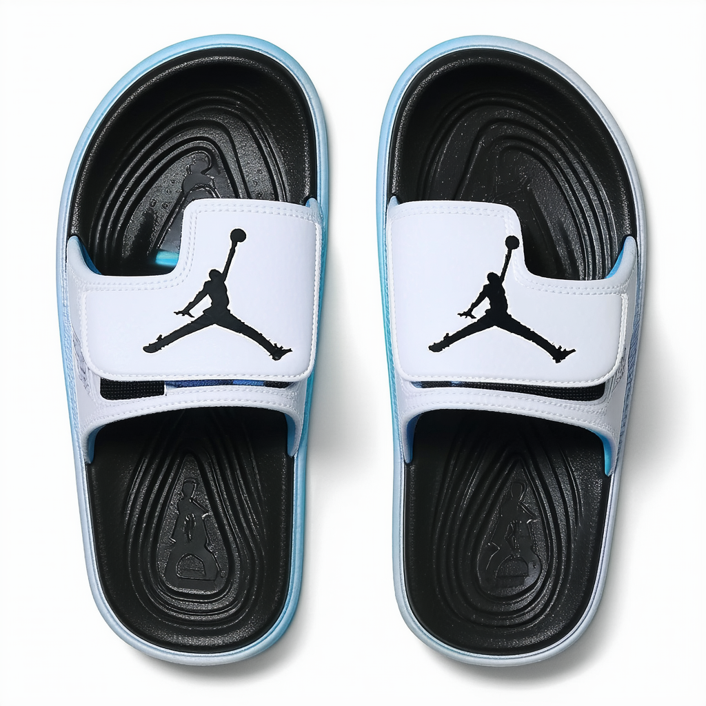 NIKE Jordan Hydro 2 Premier Men Sandals Black/White/DK Powder Blue 456524-106