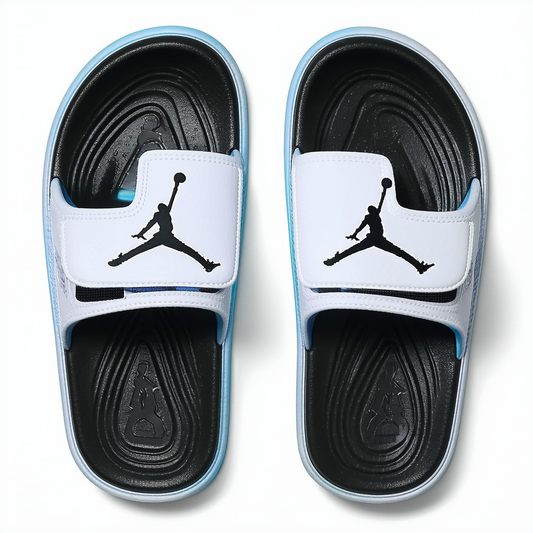 NIKE Jordan Hydro 2 Premier Men Sandals Black/White/DK Powder Blue 456524-106