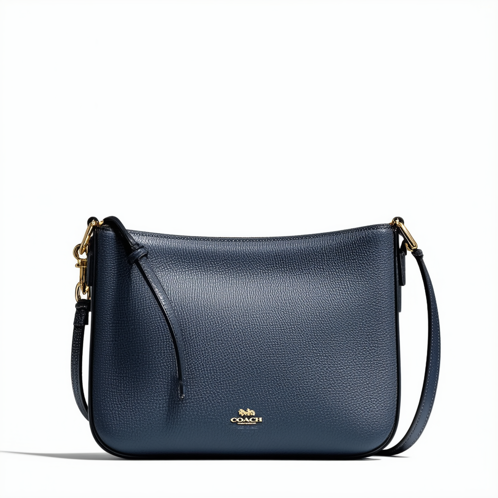 COACH Polished Pebble Leather Sutton Crossbody Marine/Gunmetal One Size