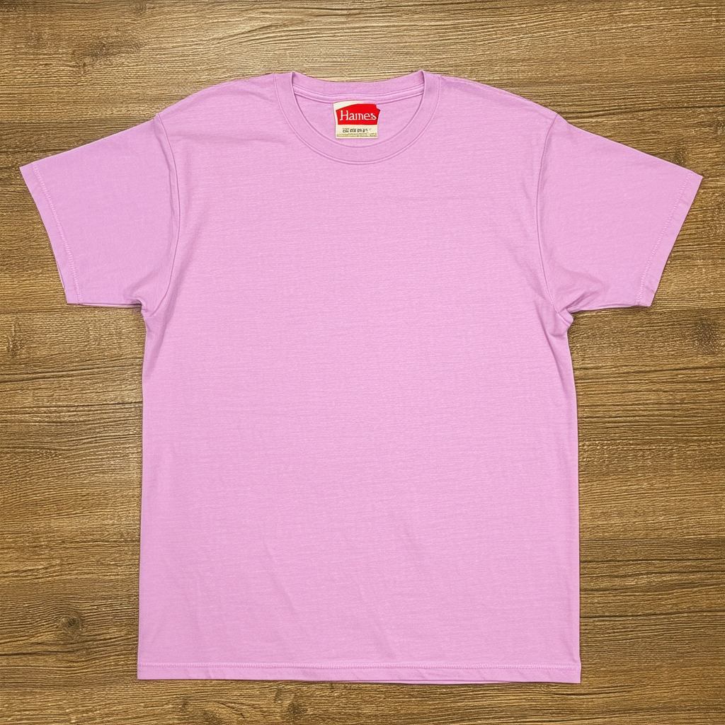Hanes Beefy-T Adult Short-Sleeve T-Shirt (L, Pale Pink)