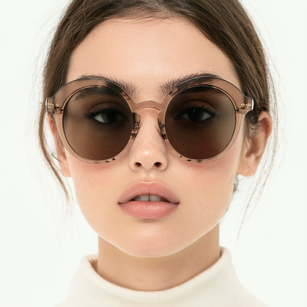 Lucky Women's Hwoonud56 Round Sunglasses, Nude, 56 mm