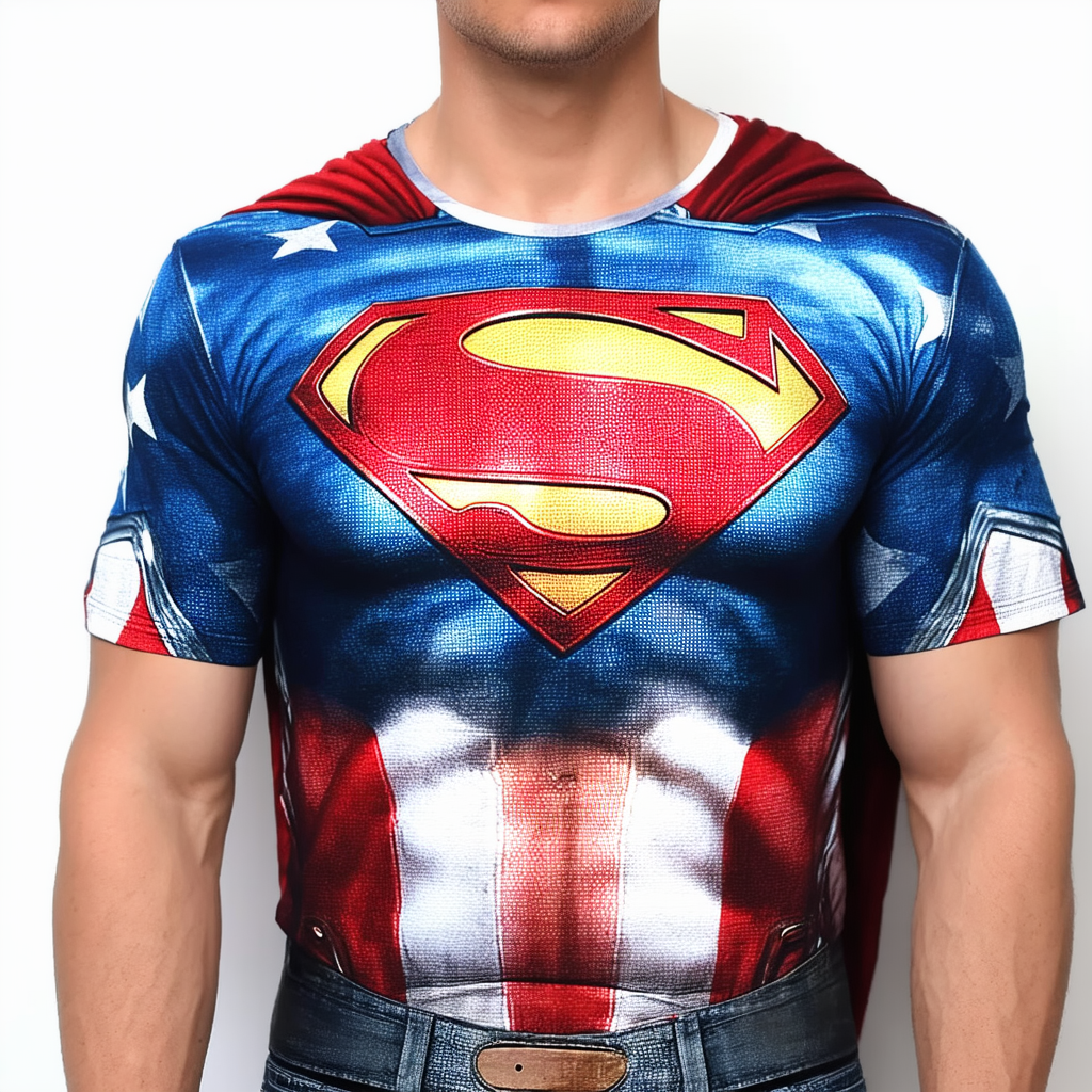 Superman Old Glory Shield Unisex Adult T Shirt for Men and Woman