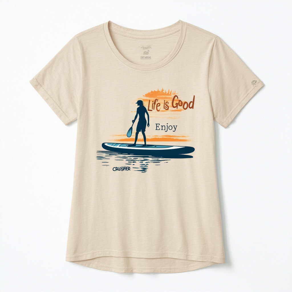 Life is Good Women's Crusher Enjoy Paddleboard T-Shirt