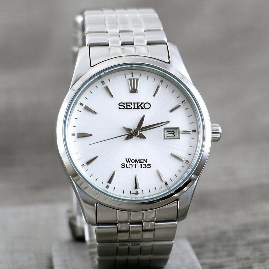 Seiko Women's SUT135 Dress Solar Analog Display Japanese Quartz Silver Watch