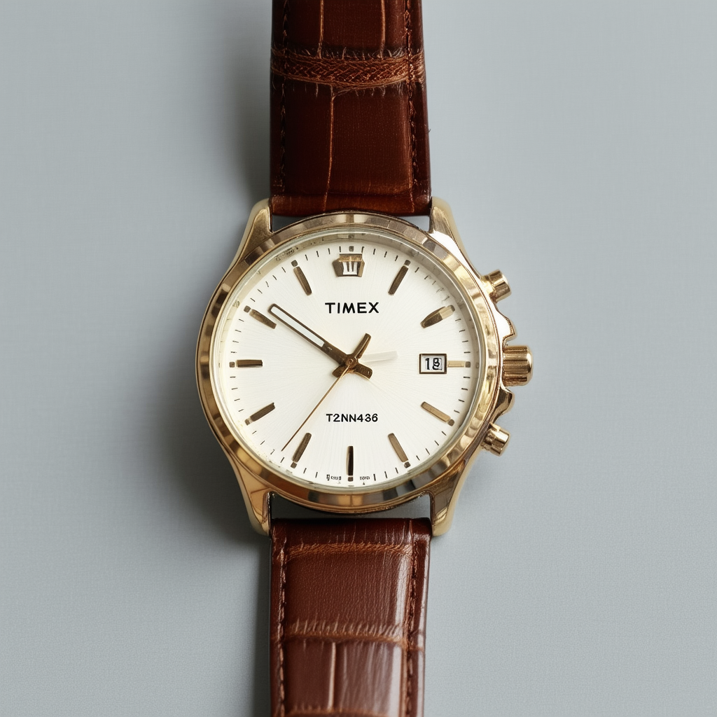 Timex Women's T2N436 Elevated Classics Two-Tone Watch with Brown Leather Strap