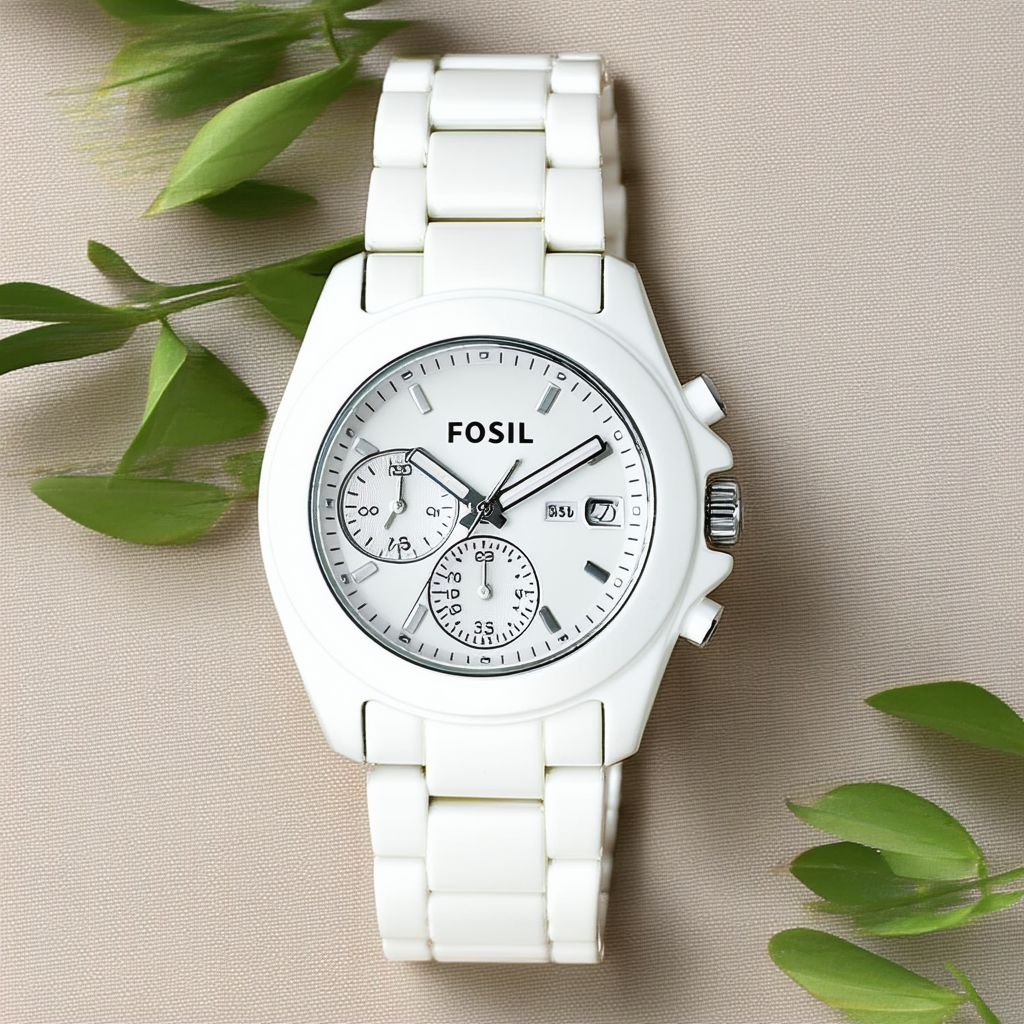 Fossil Women's AM4494 Cecile White Resin Watch
