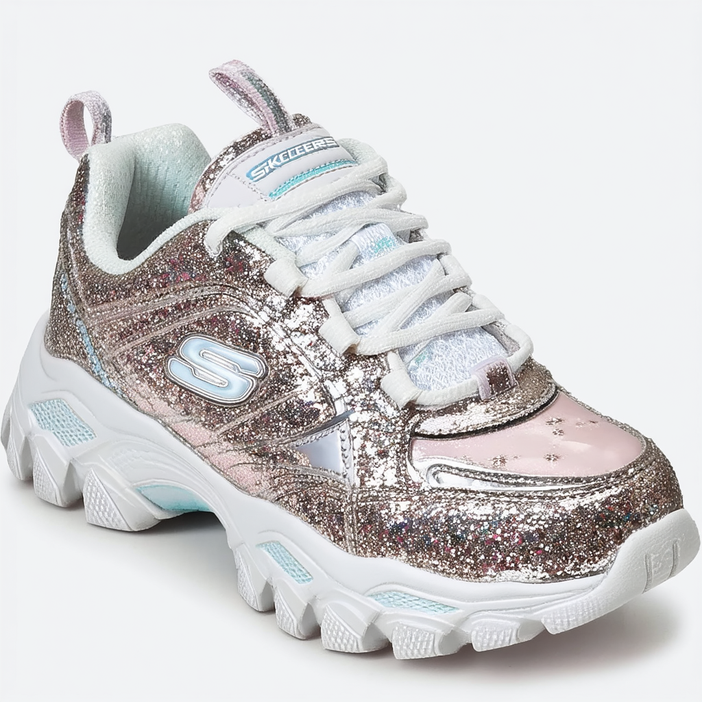 Skechers Sport Women's D'Lites - Inspiring Layered Sparkle Lace Up