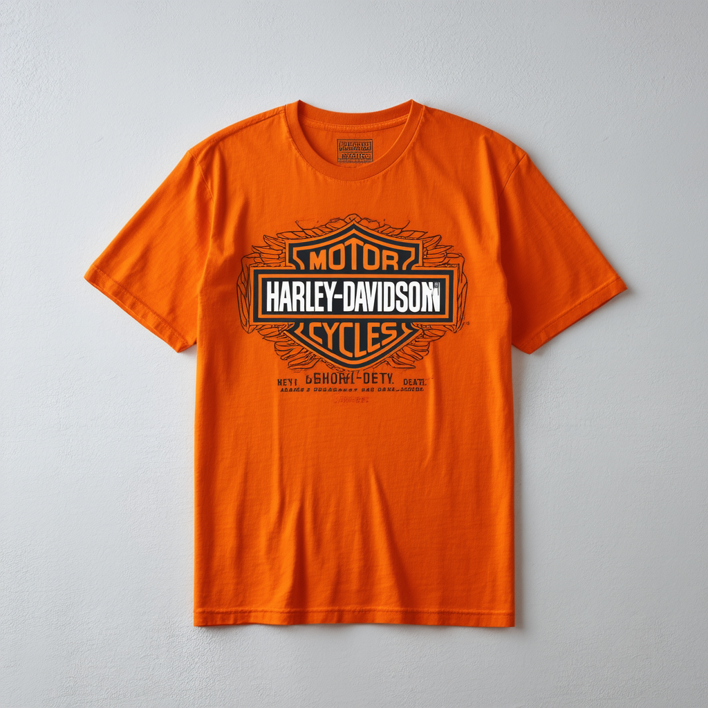 Harley-Davidson Men's Genuine Label B&S Short Sleeve T-Shirt, Safety Orange