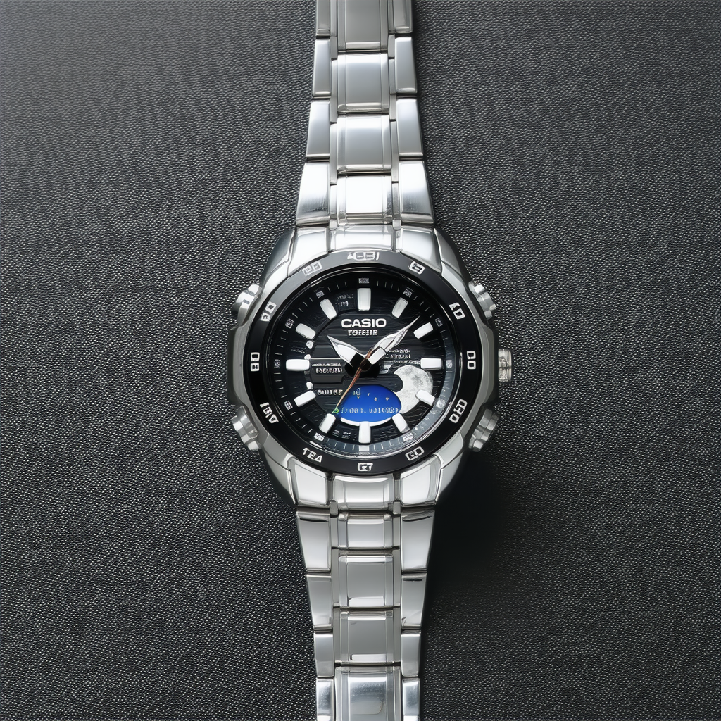 Casio Men's WS210HD-1AVCF Tough Solar Powered Tide and Moon Stainless Steel Watch