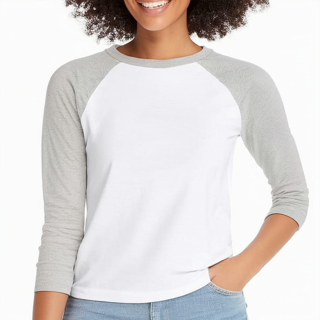 Hanes Women's Raglan Sleeve Tee, Women’s Stretch Cotton Tee, Women’s Crewneck Tee