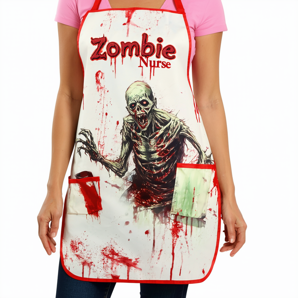 Rubie's Unisex-Adult's Standard Zombie Nurse's Printed Apron, Multicolor, One Size