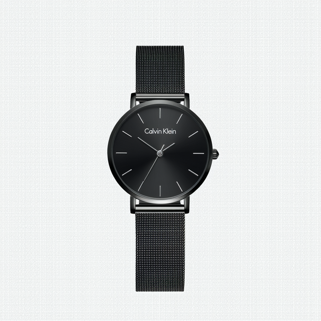 Calvin Klein Women's 'Skirt' Black Dial Stainless Steel Swiss Quartz Watch