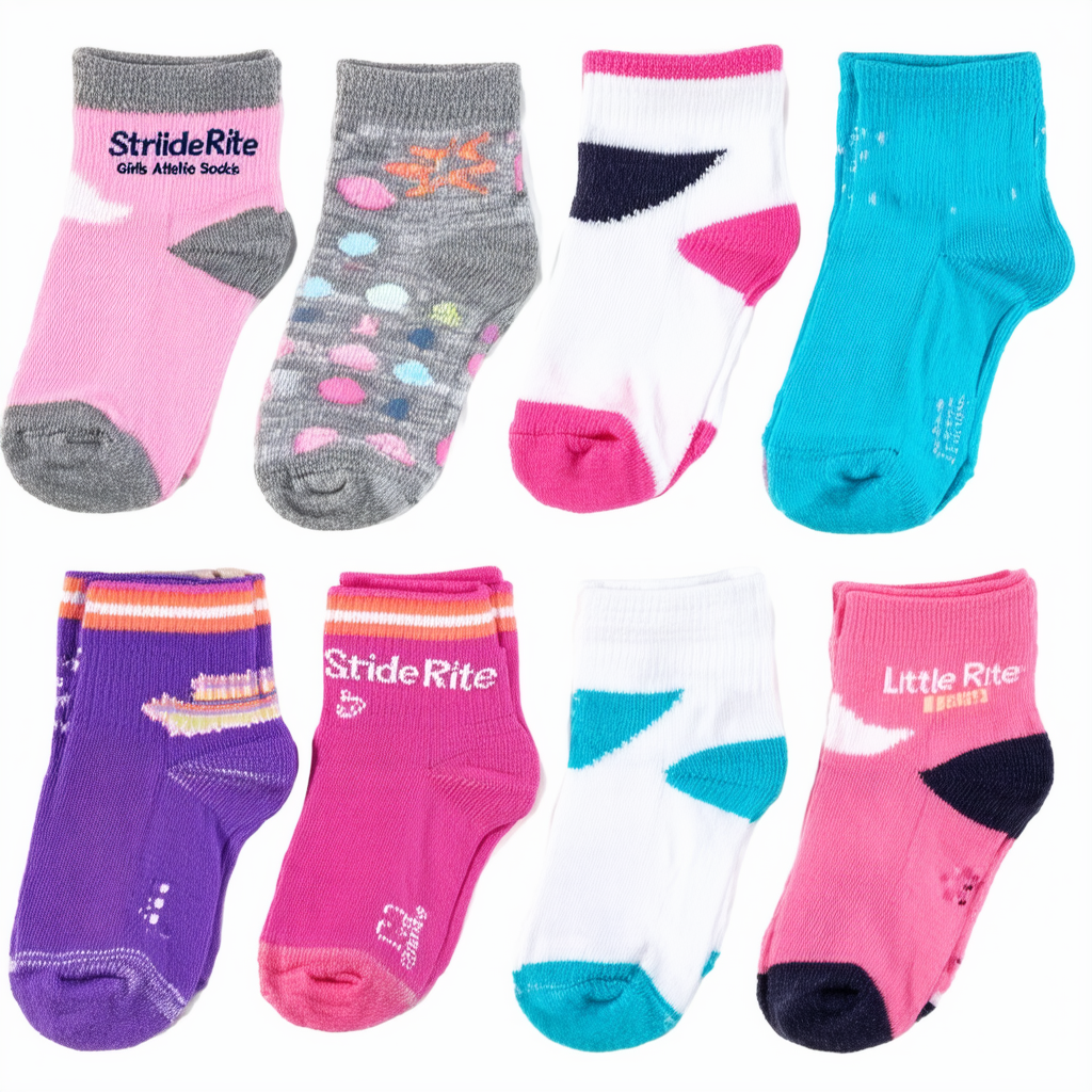 Stride Rite Girls' Little Athletic Made2play Fashion Socks Quarter 6 Packs