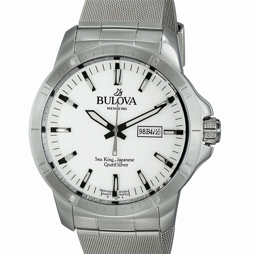 Bulova Men's 98B244 Sea King Analog Display Japanese Quartz Silver Watch
