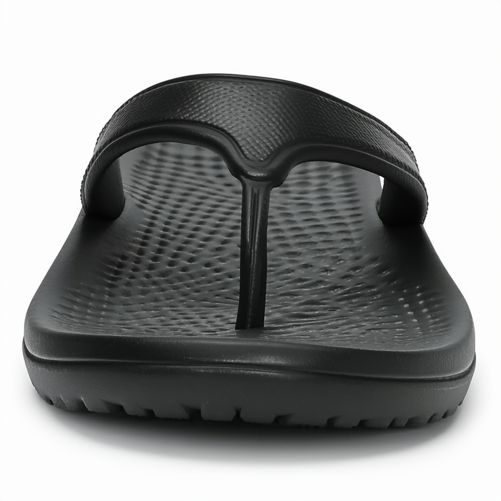 Crocs Men's Santa Cruz Leather Flip Flop, black/black, 8 M US