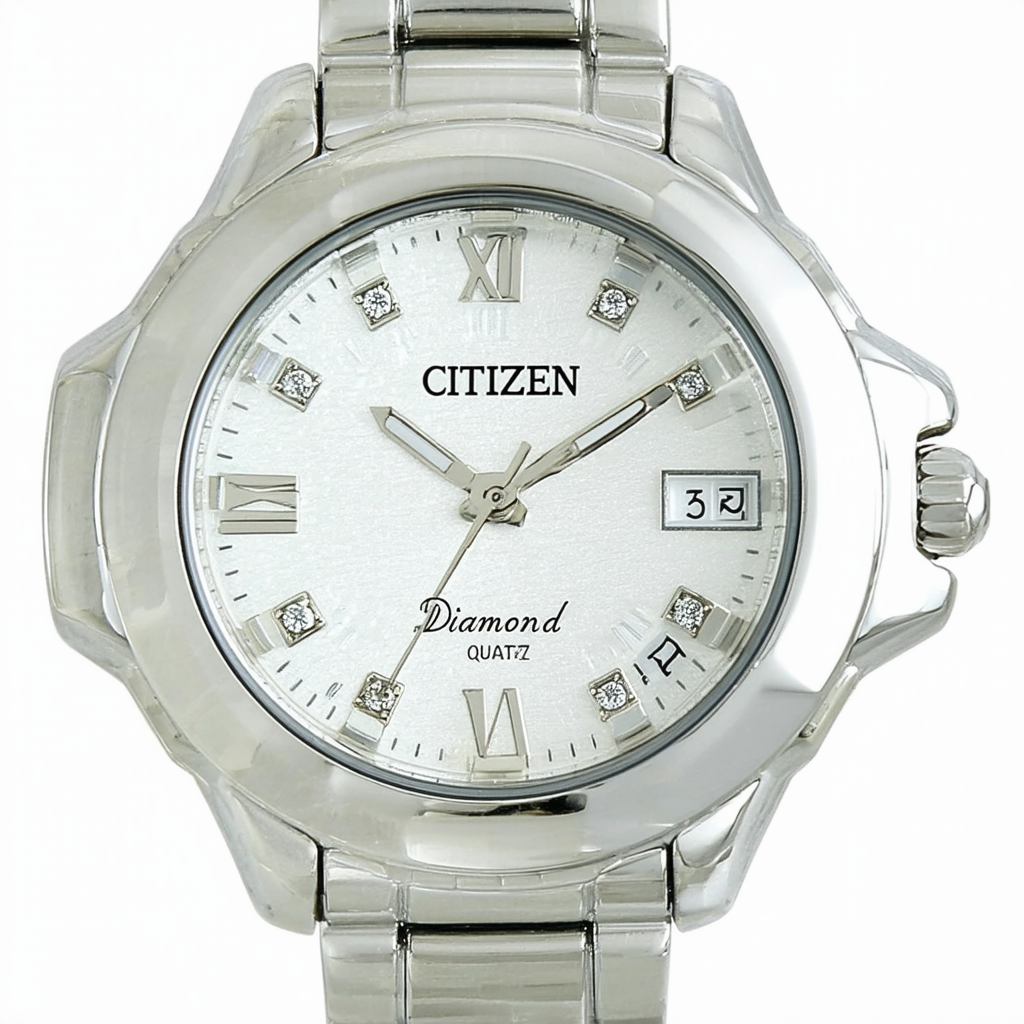 Citizen Women's 'Diamond' Quartz Stainless Steel Casual Watch (Model: EW2364-50A)