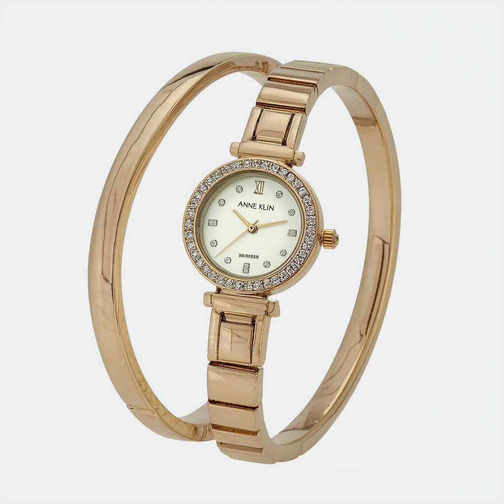 Anne Klein Women's Genuine Diamond Dial Bangle Watch, AK/3566
