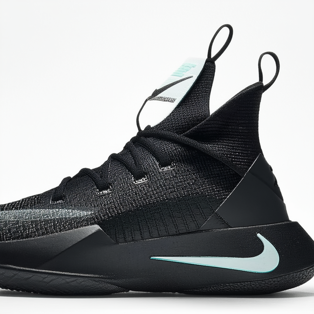 NIKE Hyperfr3sh Print N7 Men US 9.5 Black Basketball Shoe