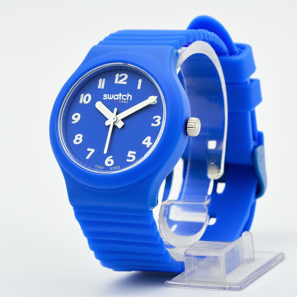 Swatch Blueberry Girl Blue Dial Plastic Silicone Quartz Ladies Watch LN148