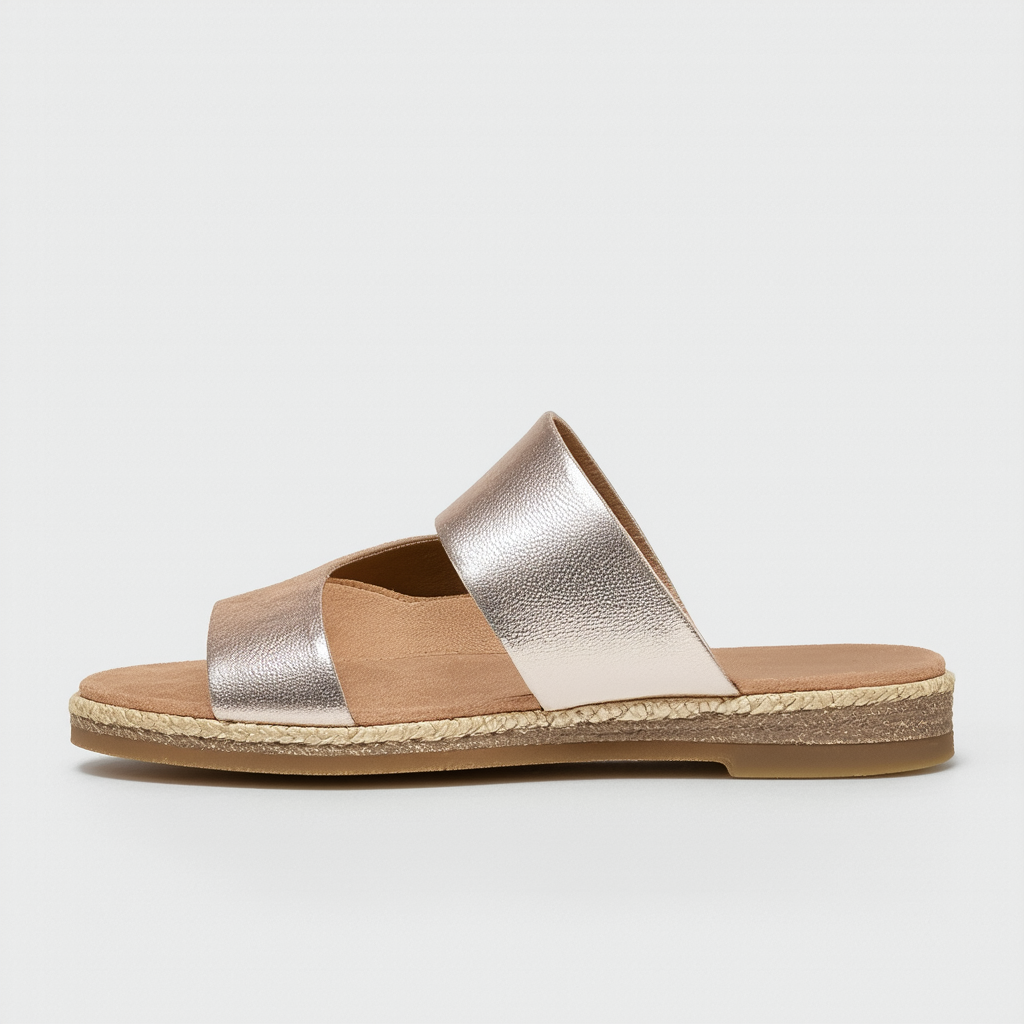 TOMS Women's Monica Spanish Villa Suede Metallic Leather Wedges, Size 10
