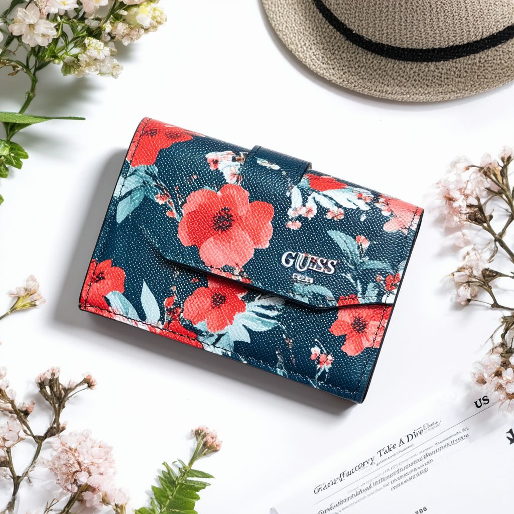 GUESS Factory Take A Dive Floral Slim Wallet