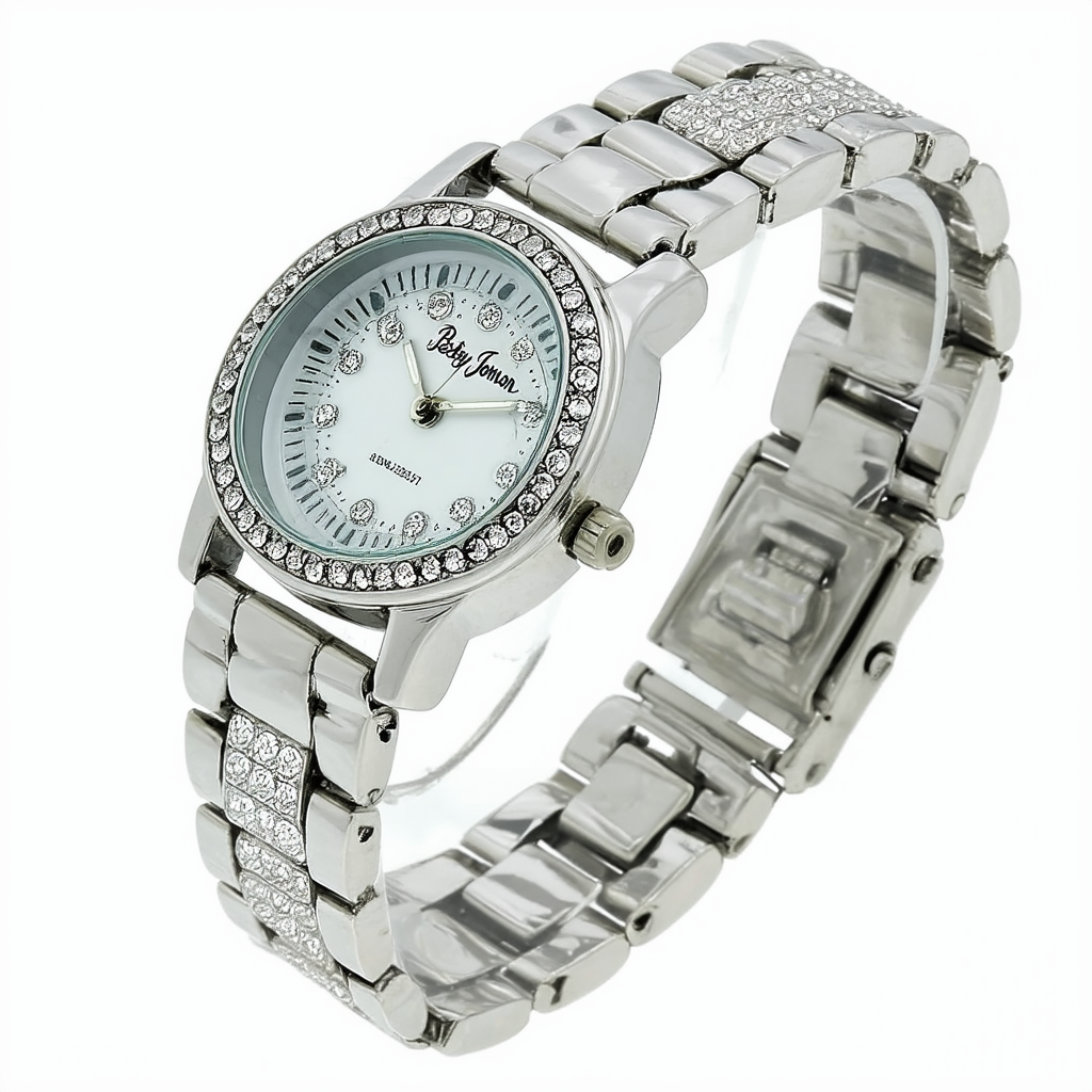 Betsey Johnson Women's BJ00214-07 Silver Oversized Expansion Band Watch