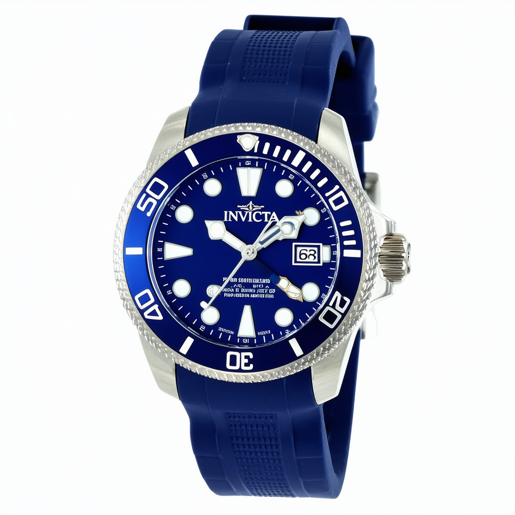 Invicta Men's 6977 Pro Diver Collection Stainless Steel Watch, Blue Dial Black Polyurethane Watch
