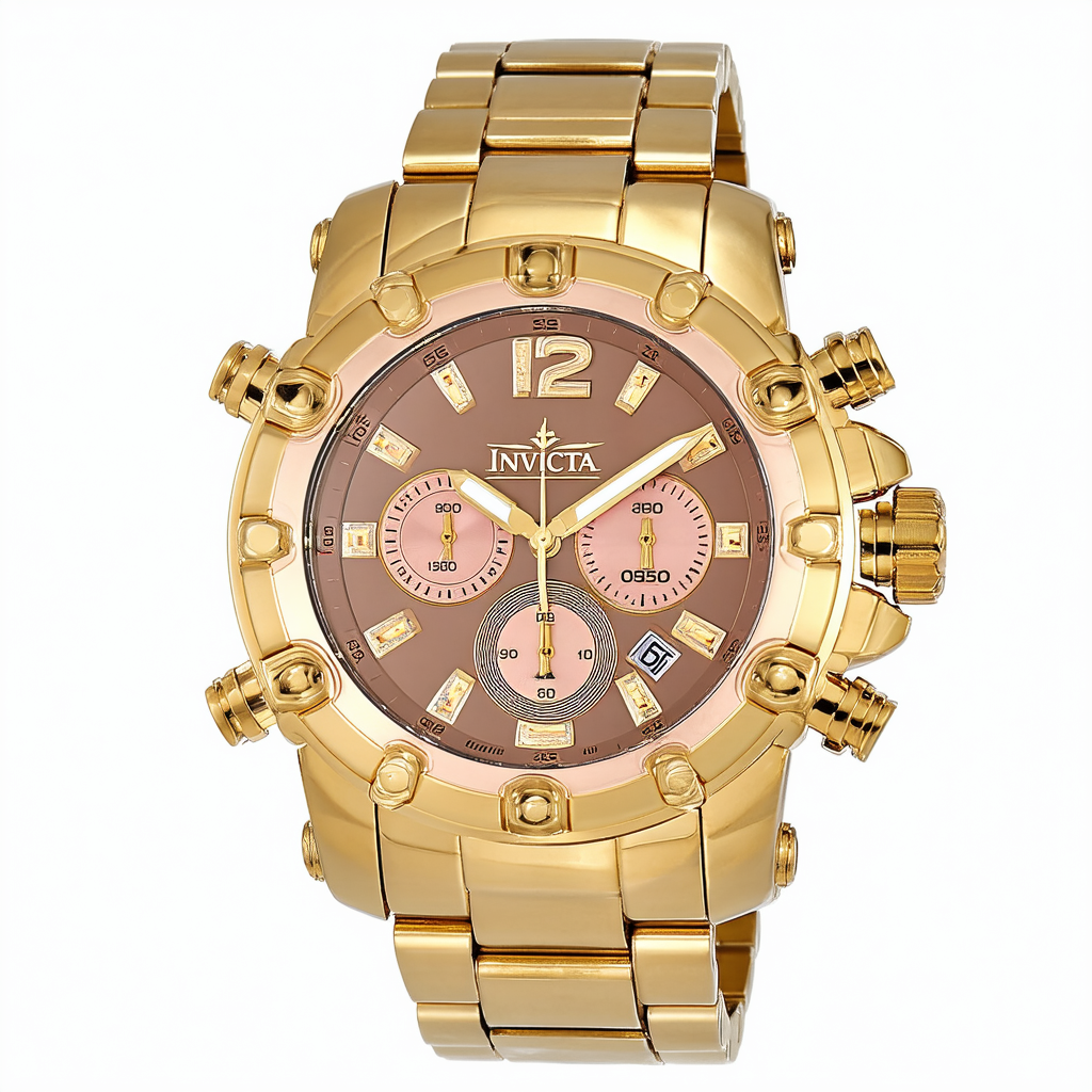 Invicta Men's 13750 Bolt Reserve Chronograph Gold Tone and Rose Dial Stainless Steel Watch