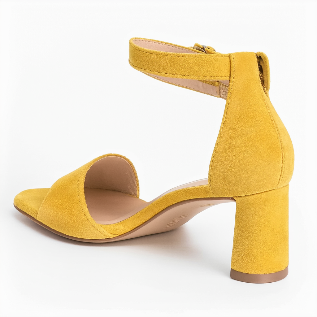 Steve Madden Women's SLITHUR Dress Sandal, Yellow Nubuck, 9.5 M US