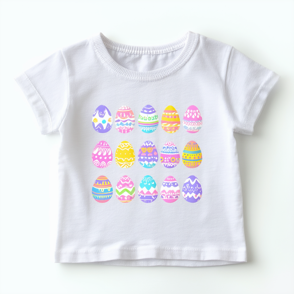 Threadrock Little Girls' Decorated Easter Eggs Toddler T-Shirt