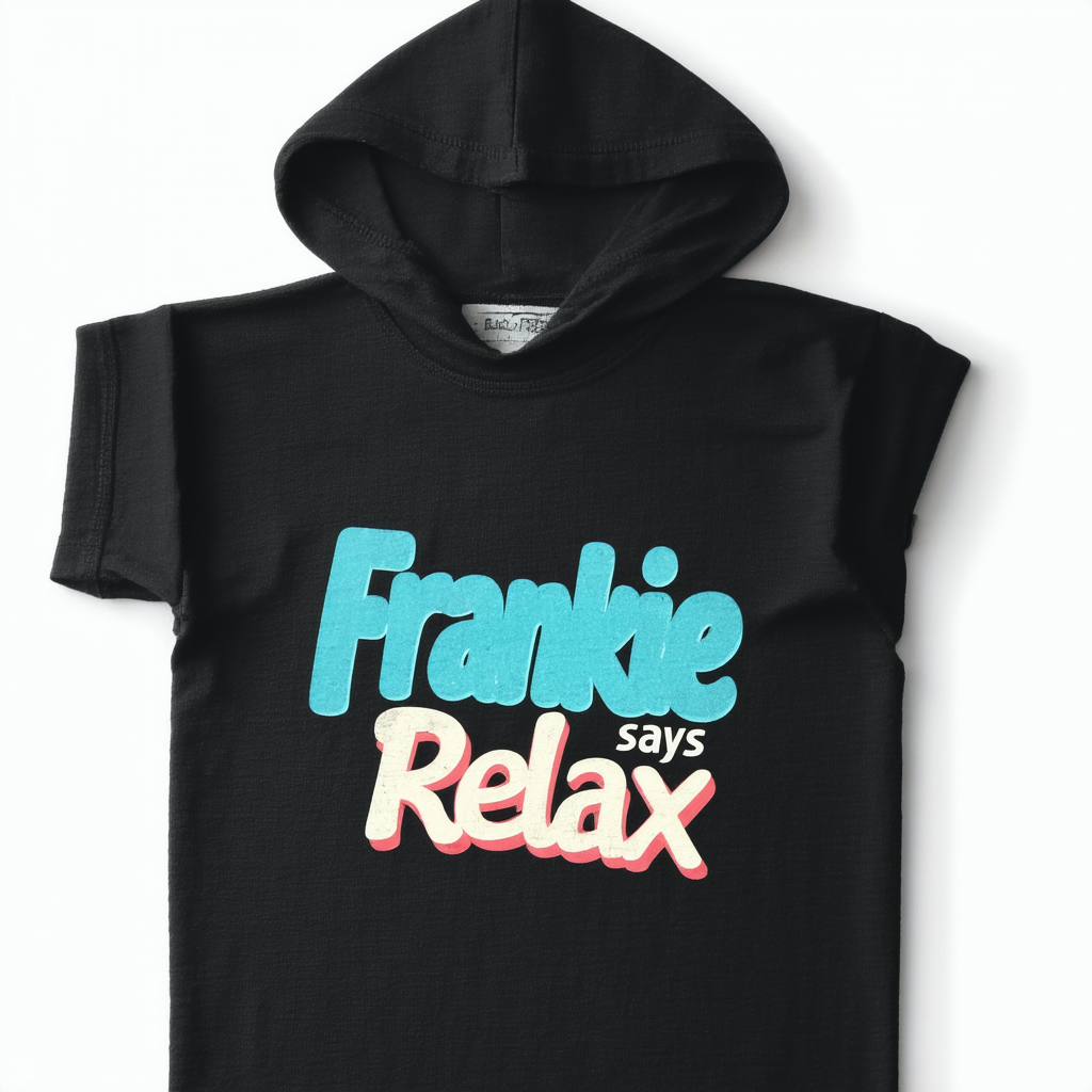 CafePress Frankie Says Relax Retro 80S Black Graphic Shirt