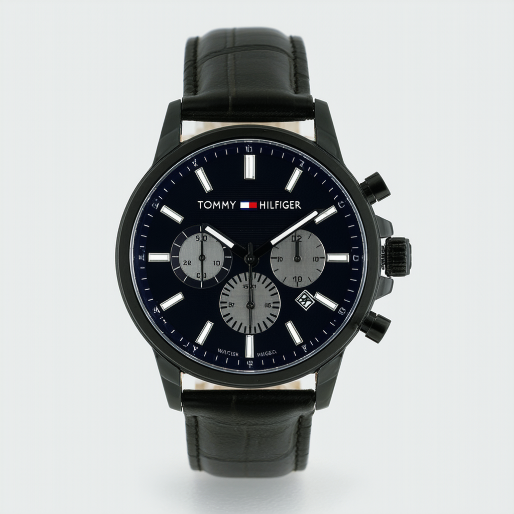 Tommy Hilfiger Synthetic Black Dial Men's Watch #1790848
