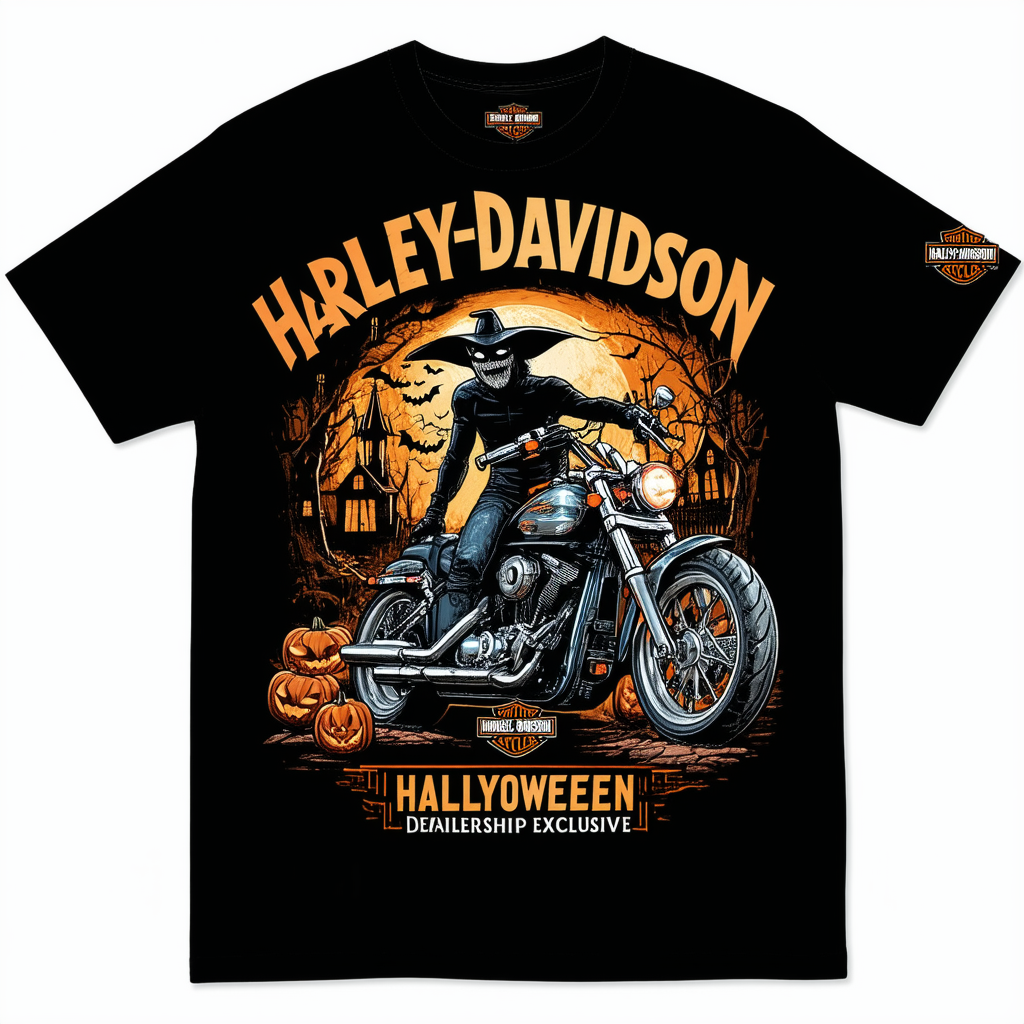 HARLEY-DAVIDSON NYC Dealership Exclusive Men's Halloween T-Shirt 4XL Black