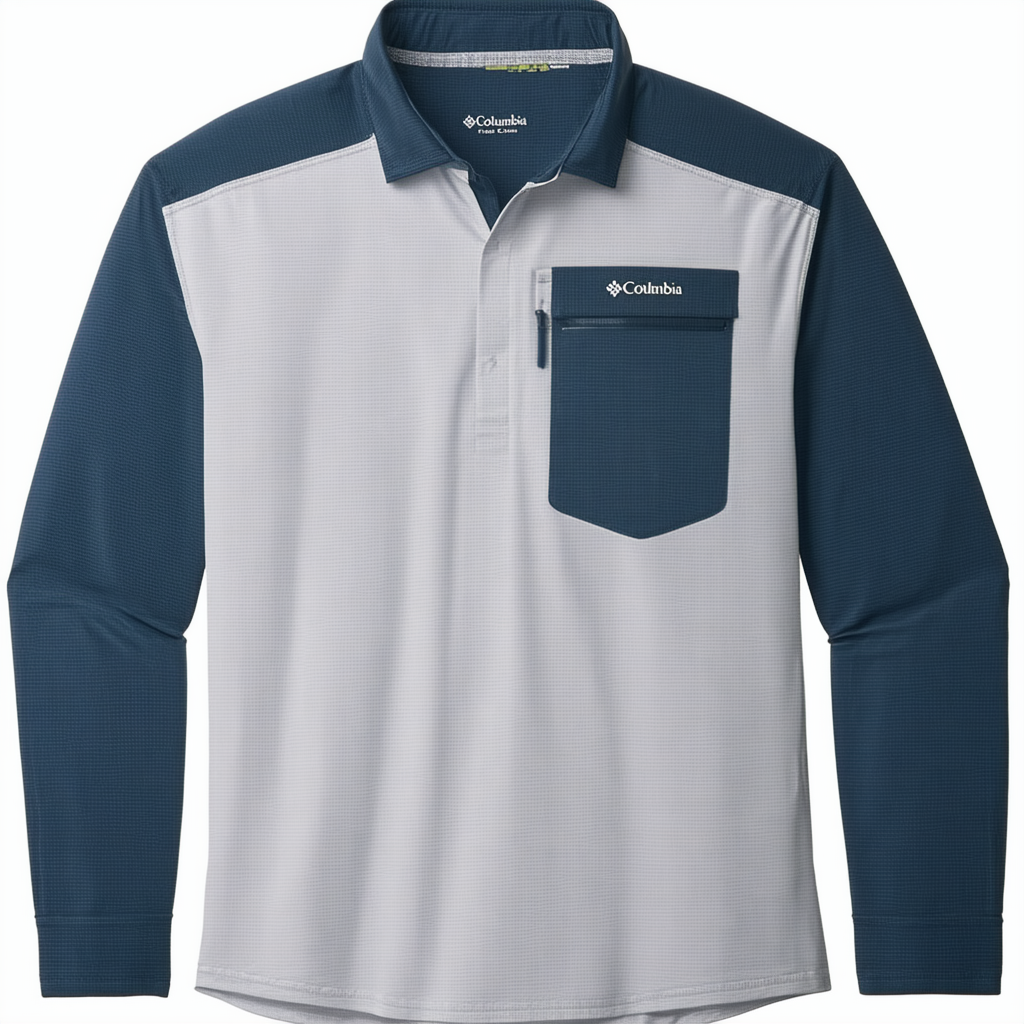Columbia Men's PFG Half Moon Long Sleeve Shirt, Breathable, Relaxed Fit