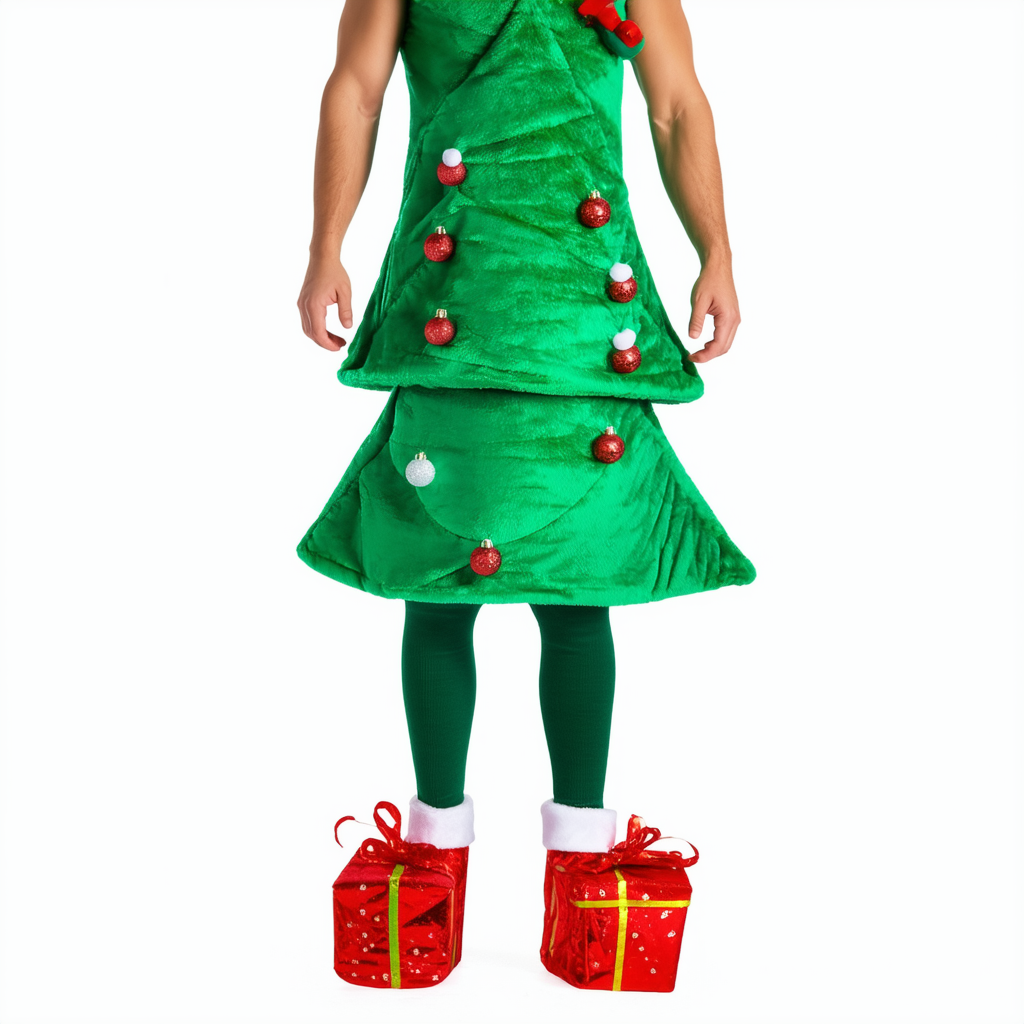 Rubie's Adult Christmas Tree Costume With Present Shoe Covers
