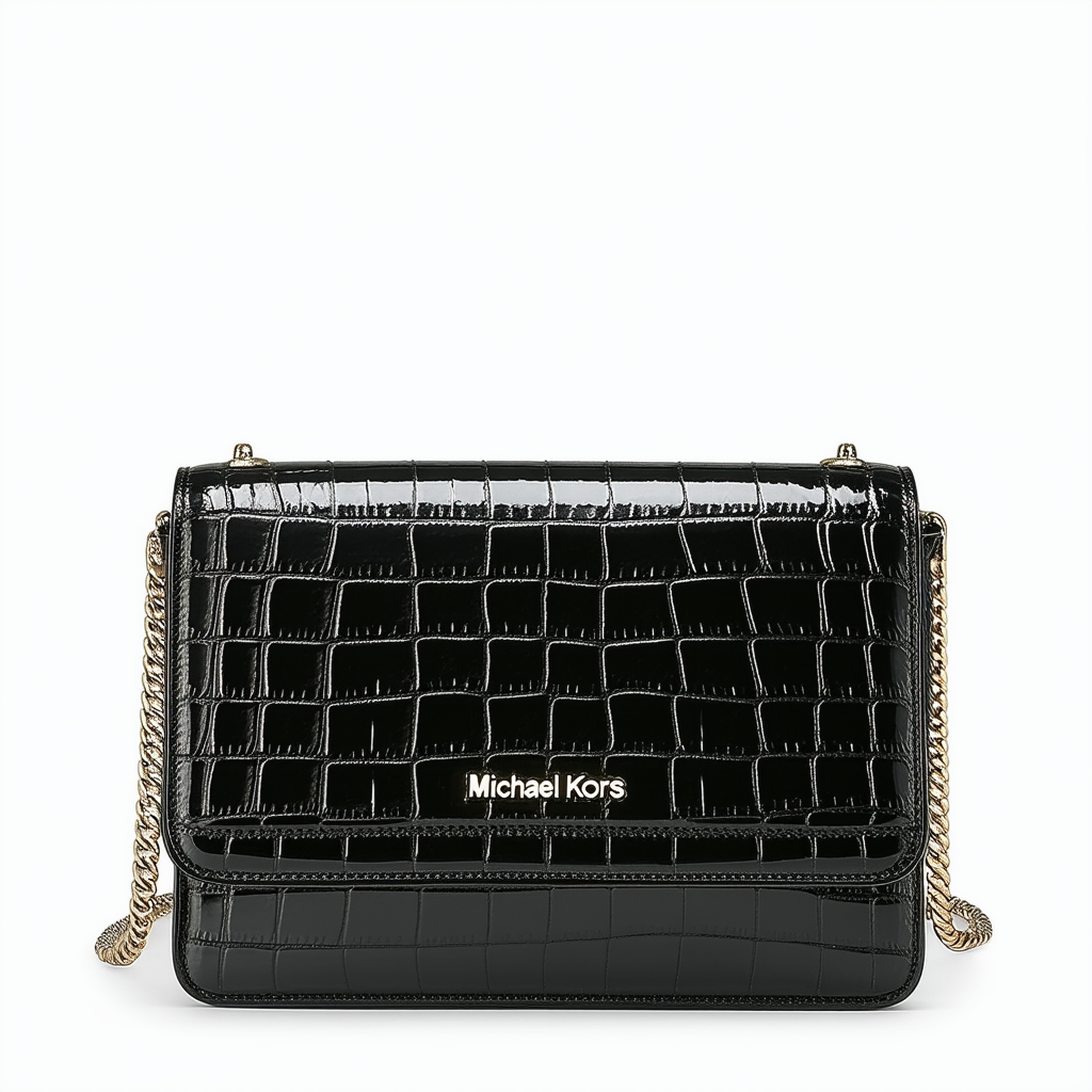 Michael Kors Bradshaw Small Logo Embossed Patent Leather Convertible Shoulder Bag