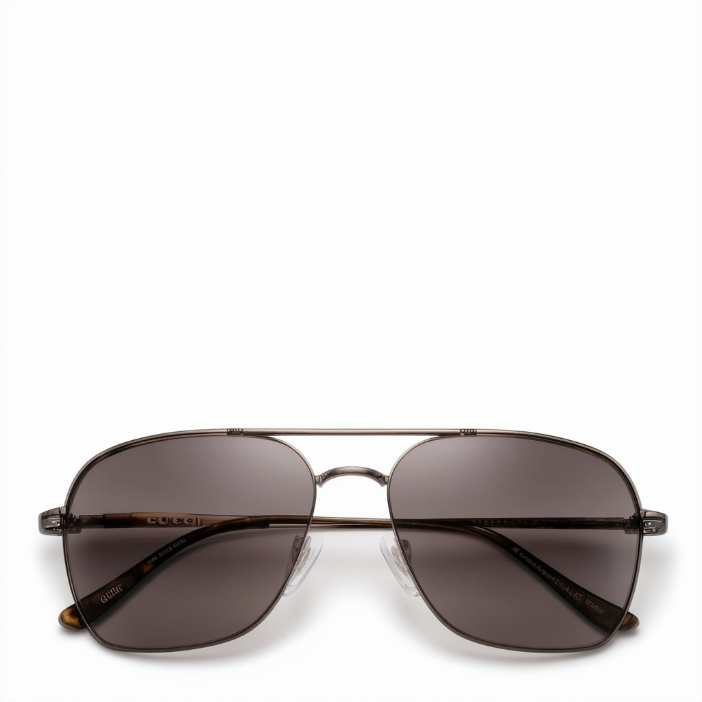 Gucci 1912 Brown Smoke Frame/Clear Lens Metal Sunglasses