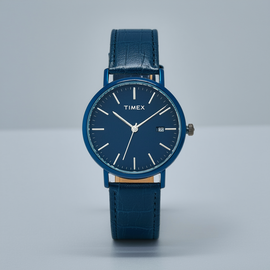 Timex Women's T2P324 Originals Blue Leather Watch