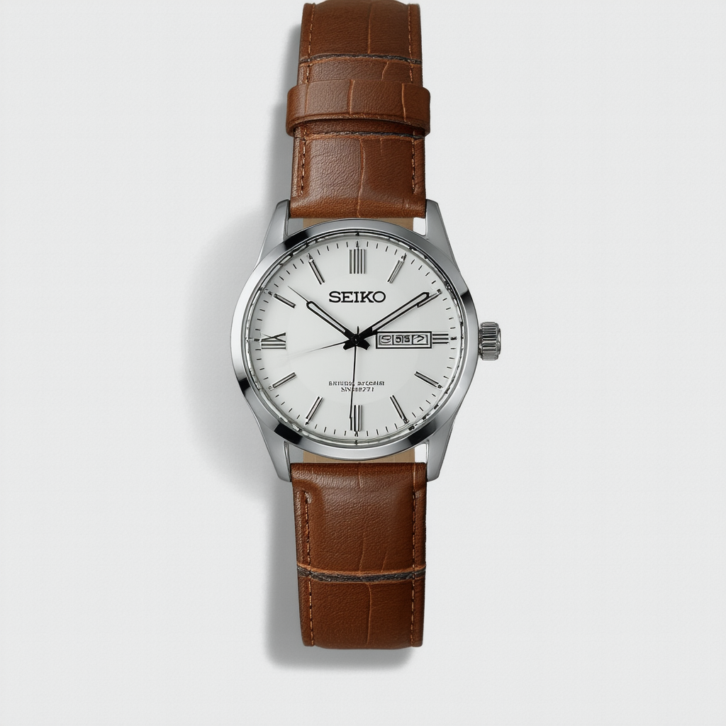 Seiko Men's Recraft Series Automatic Leather Casual Watch (Model: SNKP27)
