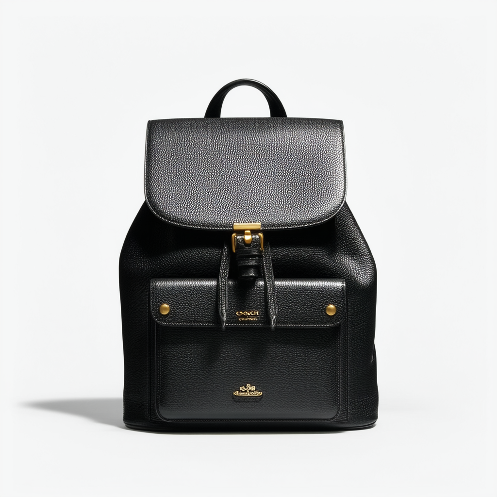 Coach Pebbled Leather Backpack F37410 Black
